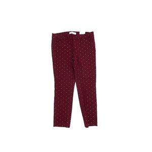 NEW Old Navy Pixie Ankle Women's size 12‎ Burgundy Polka Dot pants
